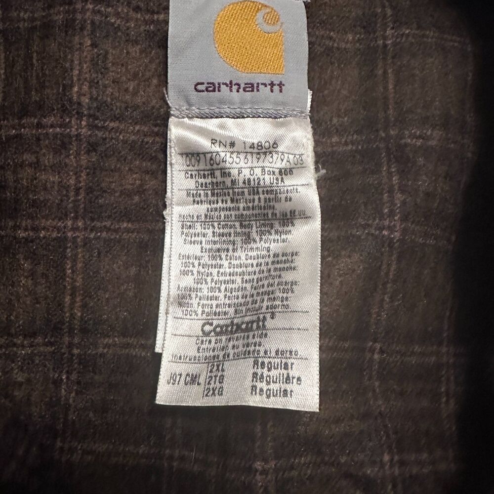 Y2K Vintage 2003 Carhartt J97 CML Sandstone Detroit Cropped Jacket 2XL Reg - Picture 5 of 16
